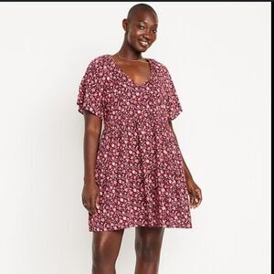 NWT Old Navy size medium purple swing mini ruffle midid dress floral